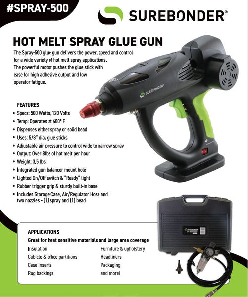 Spray-500 500 Watt Hot Melt Spray Glue Gun 